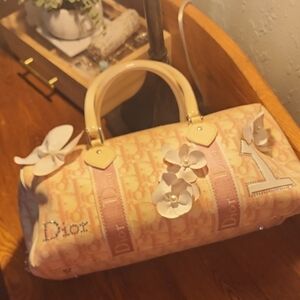 Dior Pink Floral Appliqué Satchel